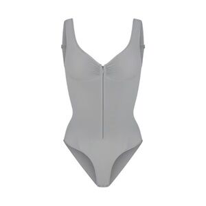 NWOT SKIMS Sculpting Zip Front Bodysuit Grey Shapewear 2XL